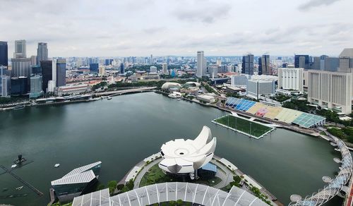 High angle view of city