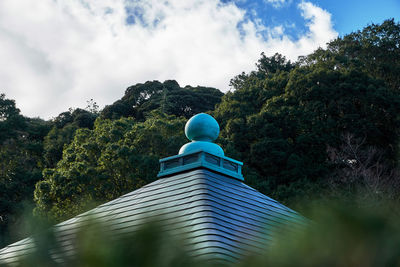 Japanese temple roof view