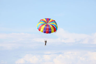 Low angle view of kite flying in sky