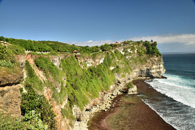 Beautiful landscape view from the pura uluwatu temple at bali island, indonesia