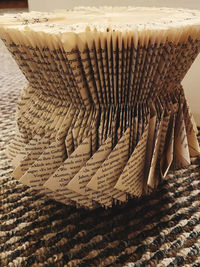 Close-up of wicker basket on table