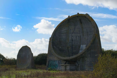 Hay bales on field