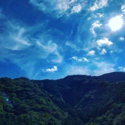 Low angle view of mountain against sky