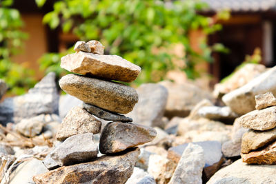 Stack of stones on rock