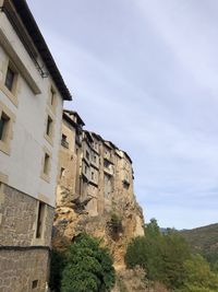 Low angle view of rock formations