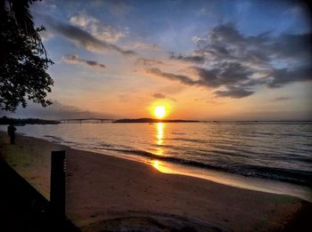 Scenic view of sunset over sea