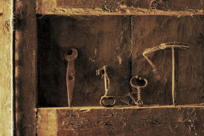 Full frame shot of old metal door