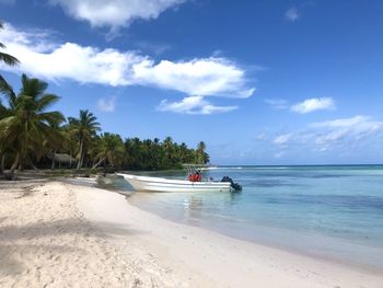 Picturesque view of the sea against the sky, saona island, dominican republic
