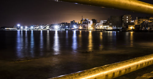 Illuminated city at night