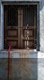 Closed window of building