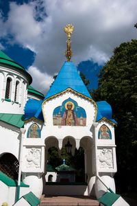 Low angle view of traditional building against sky