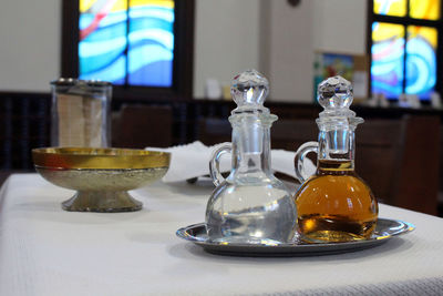 Close-up of drink served on table in restaurant