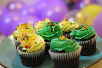 Close-up of cupcakes