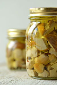 Close-up of food in jar