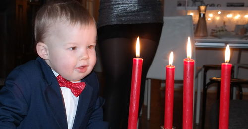 Boy at birthday party