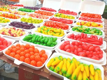 Various fruits for sale at market stall