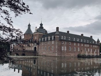 Reflection of building in river