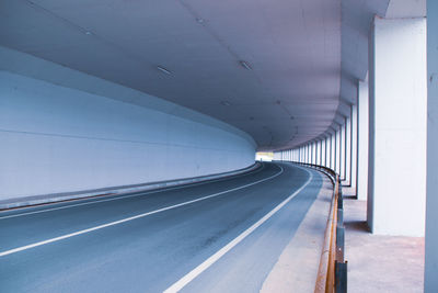 Empty road in tunnel