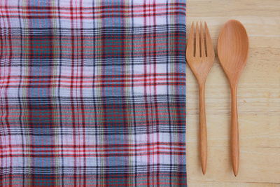 Directly above shot of cutlery on table