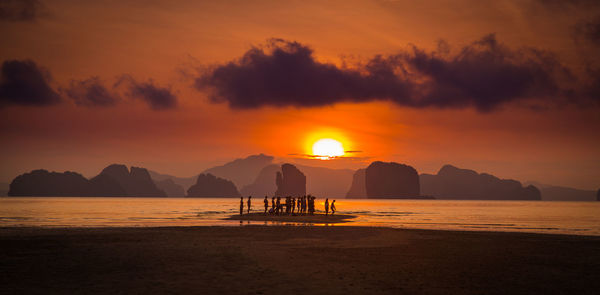 Scenic view of sunset over sea