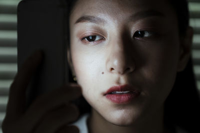 Close-up portrait of woman