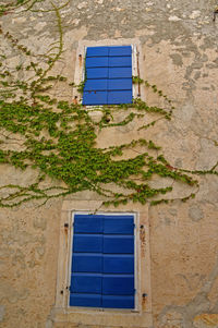 Low angle view of window on building