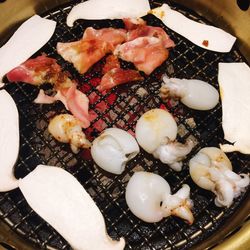 Close-up of served food in plate