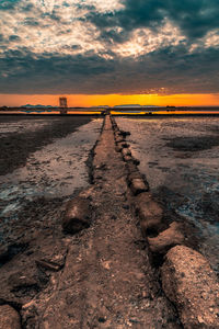 Scenic view of beach during sunset