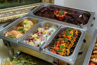 High angle view of food