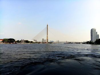 View of bridge over river