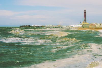 View of sea against cloudy sky