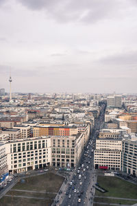 High angle view of city