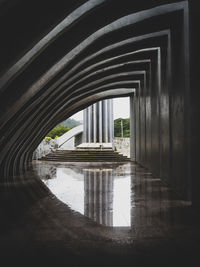 Arch bridge over river