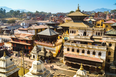 Aerial view of pashupatinath temple in kathmandu nepal