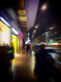 Blurred motion of train at night
