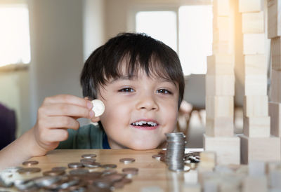 Portrait of boy at home