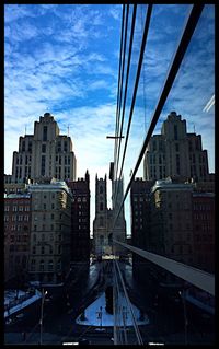 View of city against cloudy sky