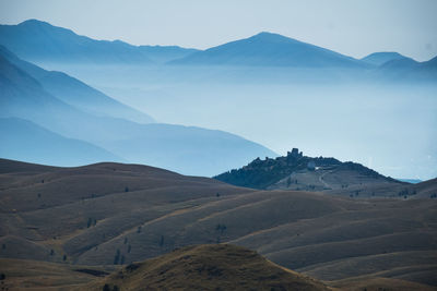 Scenic view of mountains against sky