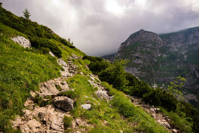 Scenic view of mountains against sky