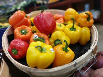 Close-up of vegetables in basket