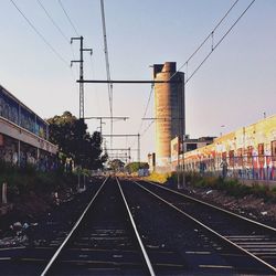 Railroad tracks against sky