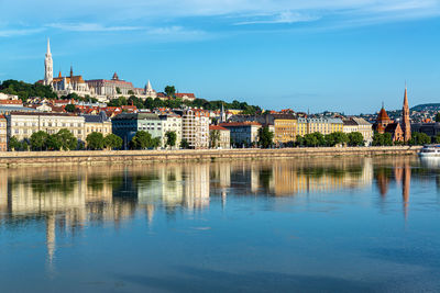 Reflection of buildings in river