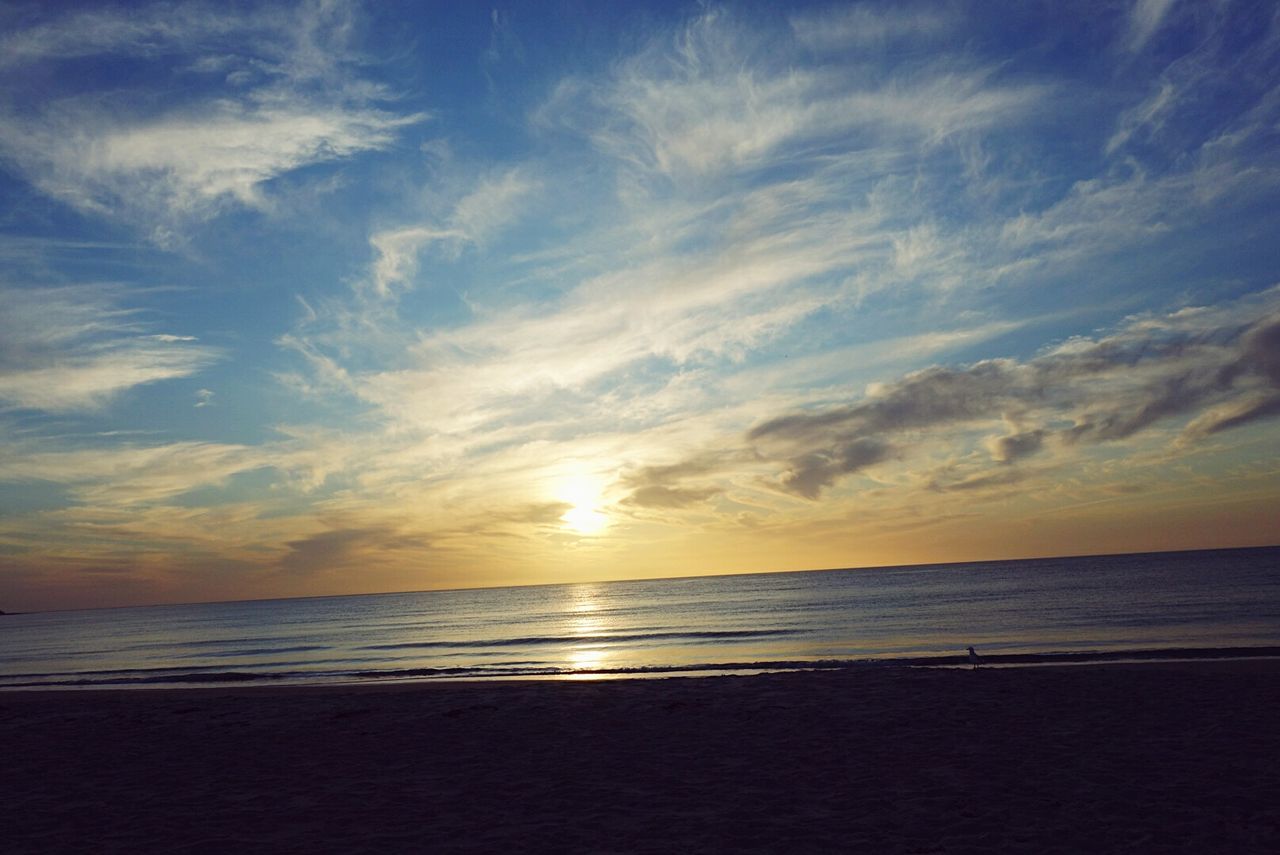 horizon over water, sea, sunset, scenics, water, beach, tranquil scene, beauty in nature, sky, tranquility, shore, idyllic, nature, sun, cloud - sky, orange color, cloud, reflection, sunlight, outdoors