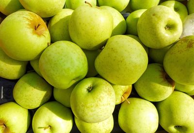 Full frame shot of granny smith apples