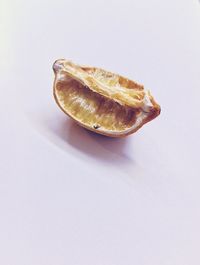 High angle view of leaf over white background