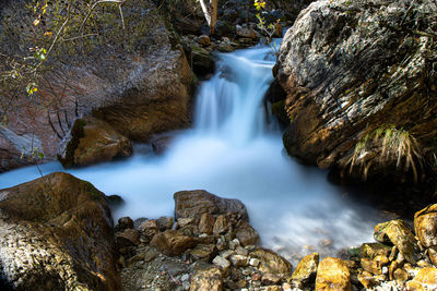 Scenic view of waterfall