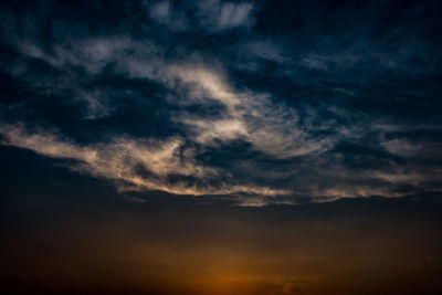 Low angle view of clouds in sky