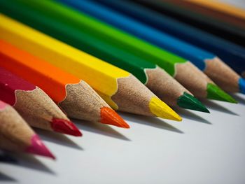 Close-up of colored pencils
