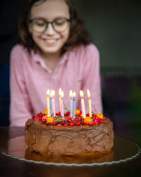 Close-up of a birthday cake