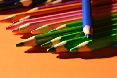 Close-up of colorful pencils